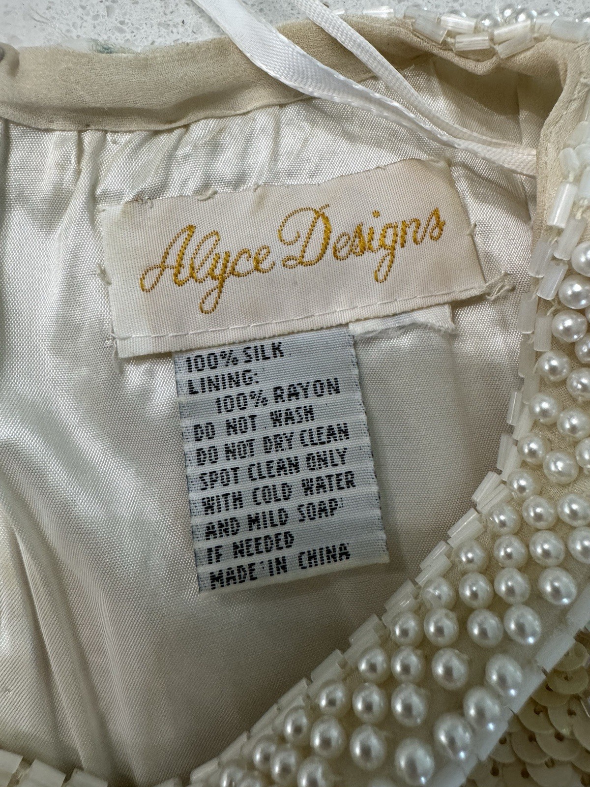 1980s Vintage Alyce Design Sequins And Beaded 100% Silk Dress- Women’s UNKNOWN