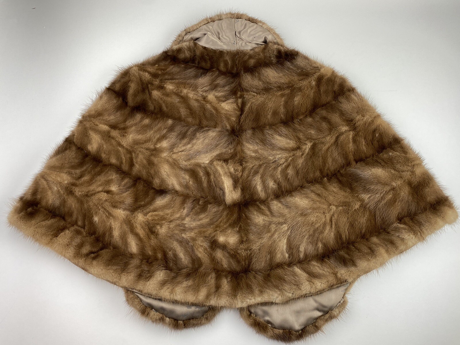 Brucewood Maurice L Rothschild & Co Lined Brown Mink Fur Stole Cape Genuine Vtg