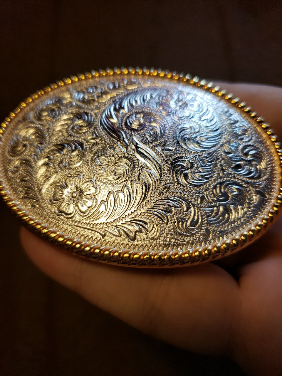 Western Floral Scroll Belt Buckle Cowboy Cowgirl Rodeo