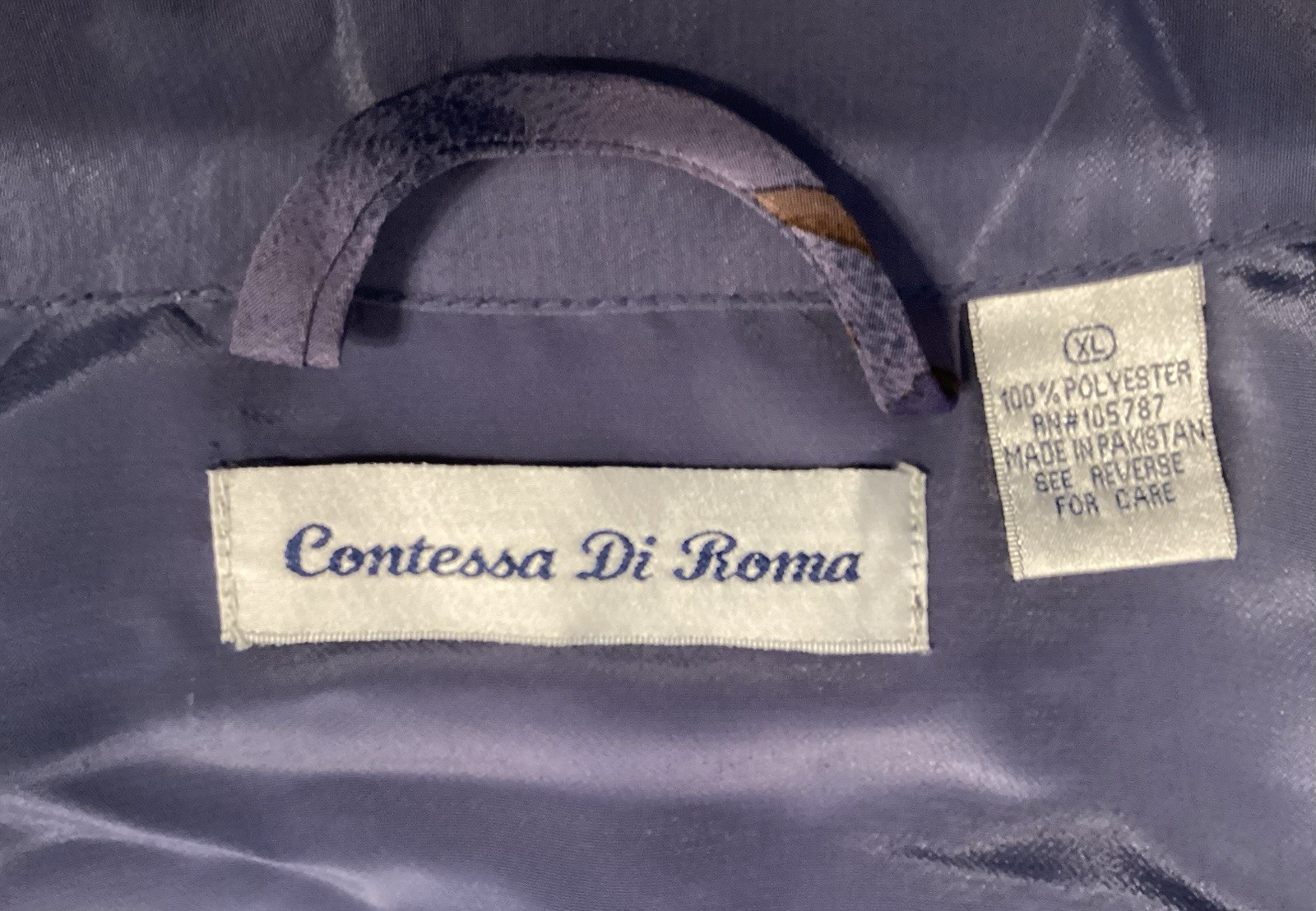 VTG Contessa di Roma Satin Robe Nightgown Set XL NWT Purple Floral Kimono 90’s