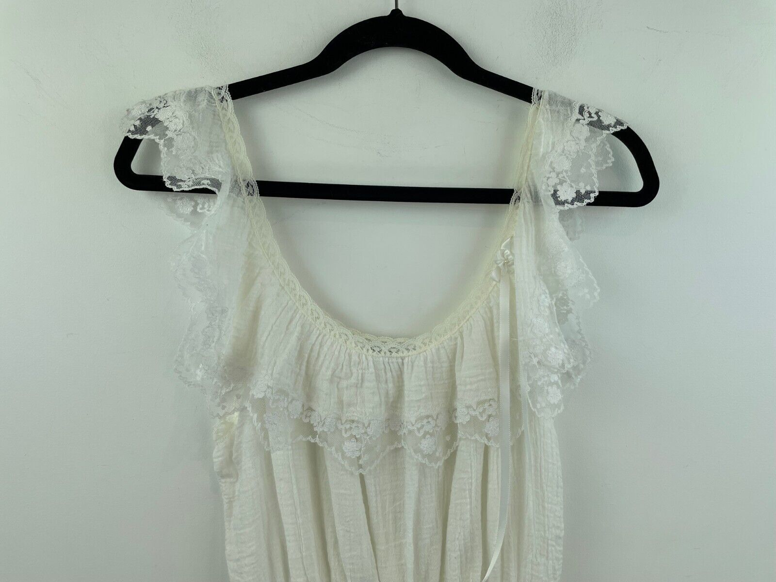 Vtg Miss Elaine Small ? Teddy Lingerie Sexy Lace White A58-13