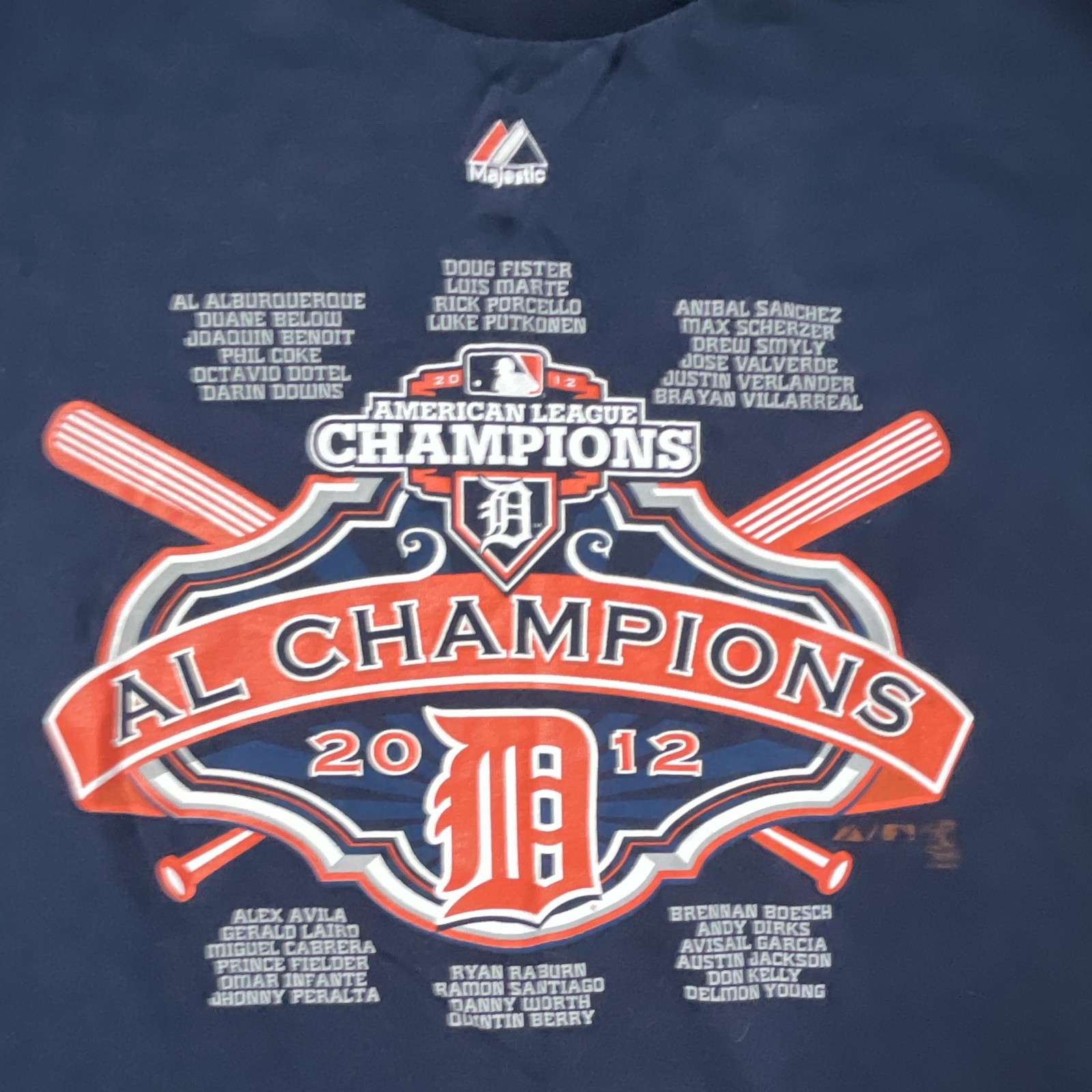 Astros Houston AL Champions 2012 Size Large Navy Blue majestic