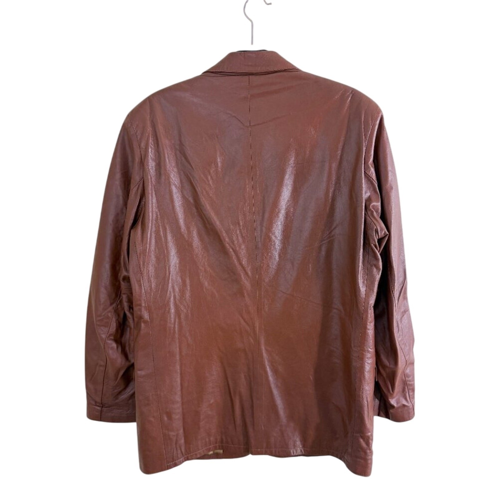 Vintage Remy Leather Brown Leather Jacket Men’s Size 40 Button Up Made in USA