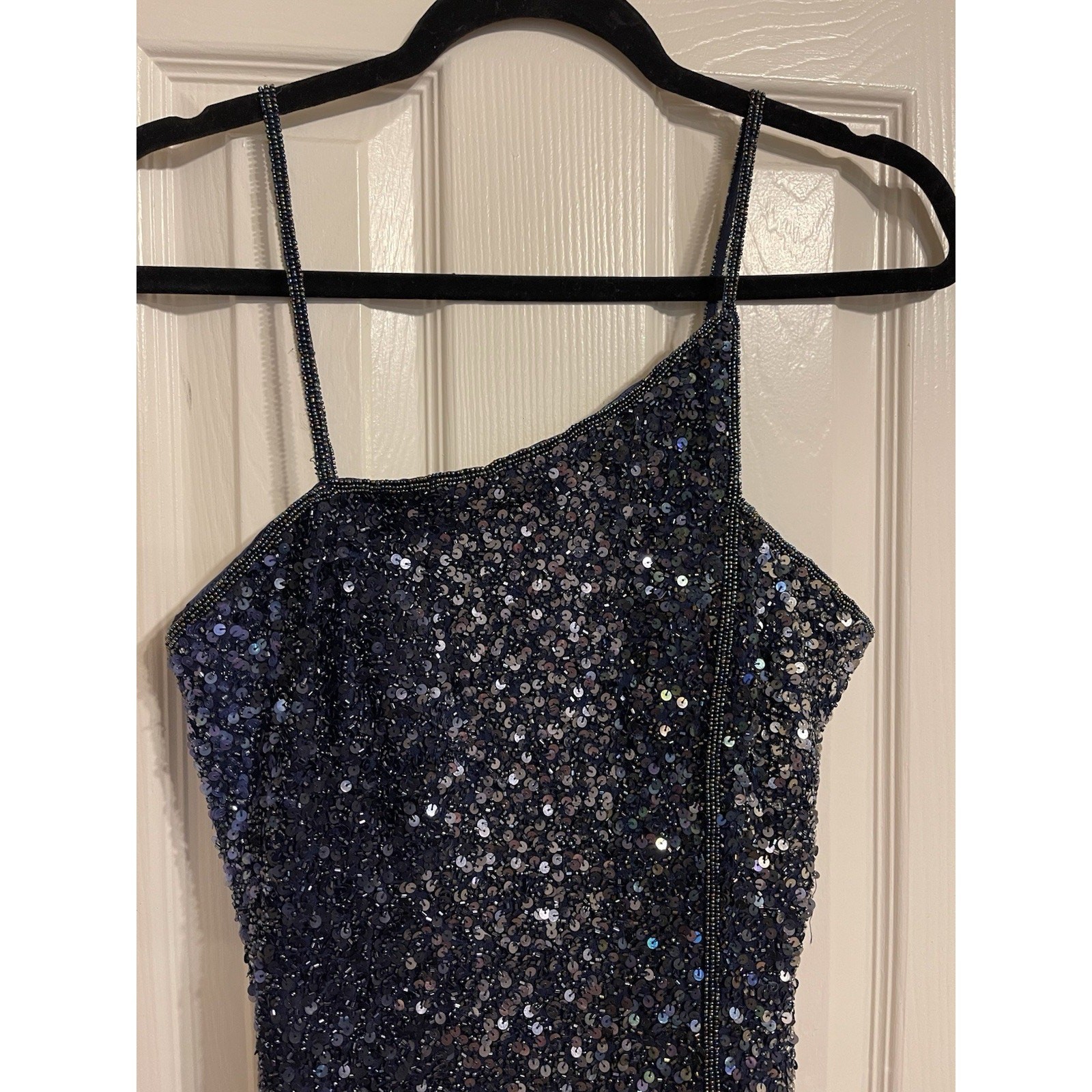 Vtg Y2K Scala 100% Silk Beaded Sequin Evening Prom Gown M