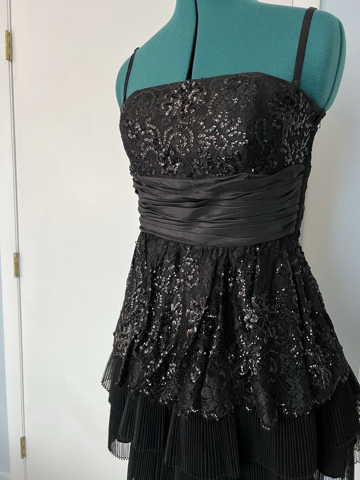 Vtg Betsey Johnson Y2K Strapless Mini Black Party Dress Size 10