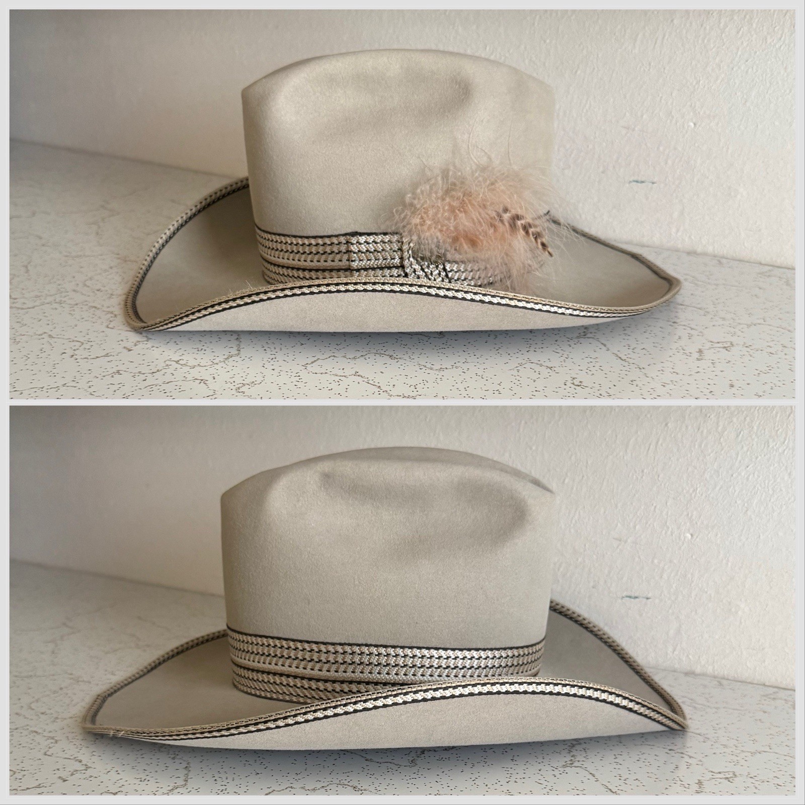 1970s Resistol Stagecoach 7 1/2 LONG OVAL Silverbelly Cowboy Western Hat 80s