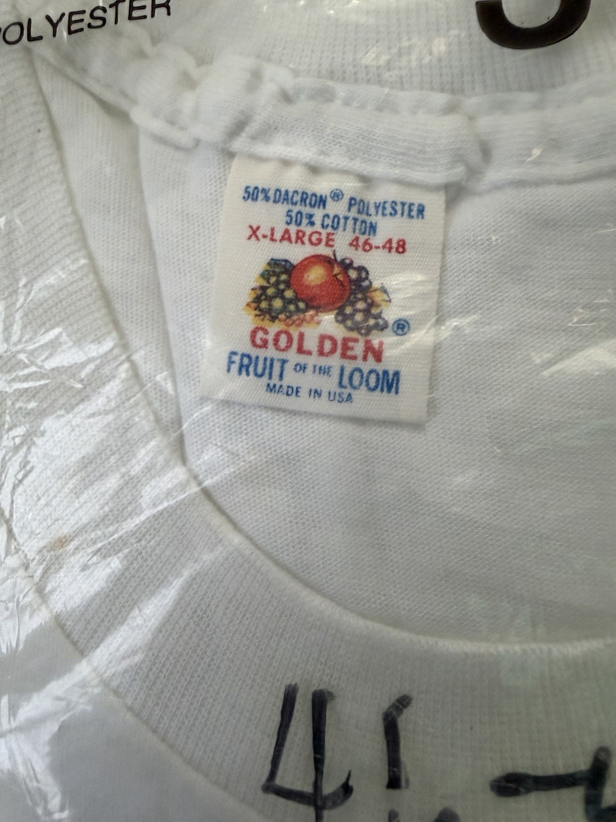VTG Fruit Of The Loom Golden T-Shirts 50/50 Tee Size XL Undershirt 3 Pack