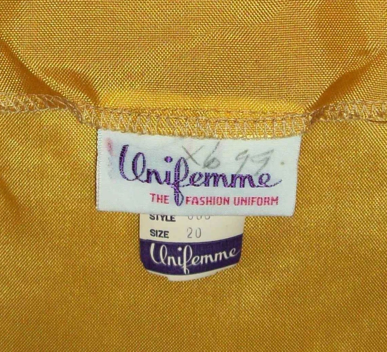 Old Original Vtg 1960s Womans Deadstock Work Uniform Cafe Maid Waitress Sz 20