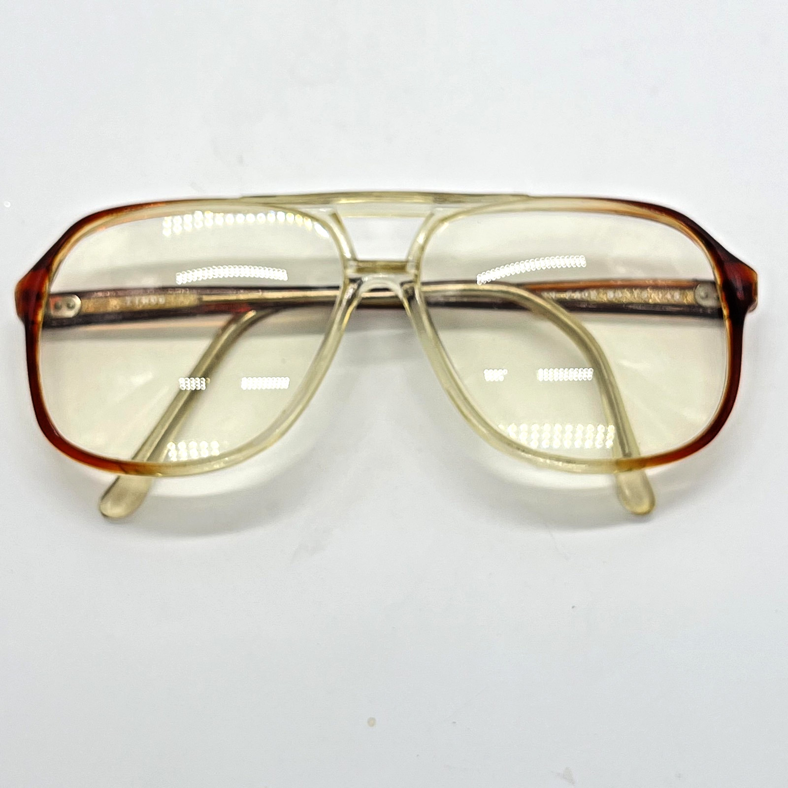 Vintage Zimco Kennedy Aviator Eyeglasses Frames Brown Fade 58-16-145