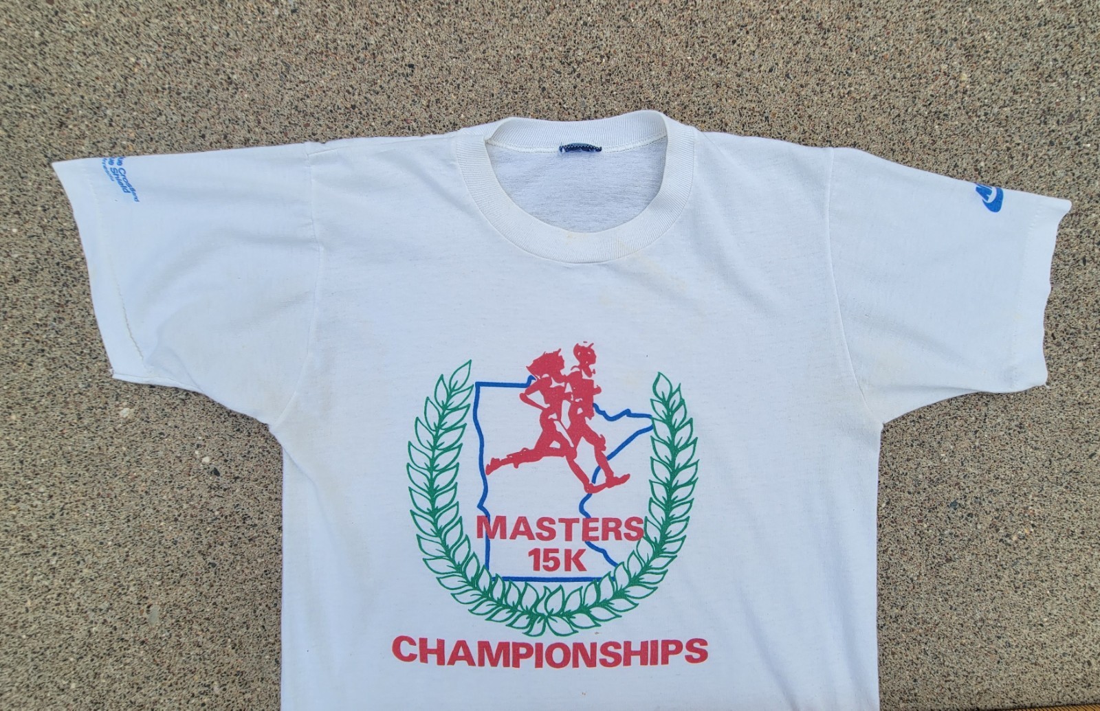 Vtg 80s 1980s White Nike Swoosh Masters 15k Run Race MN Small Single Stitch USA