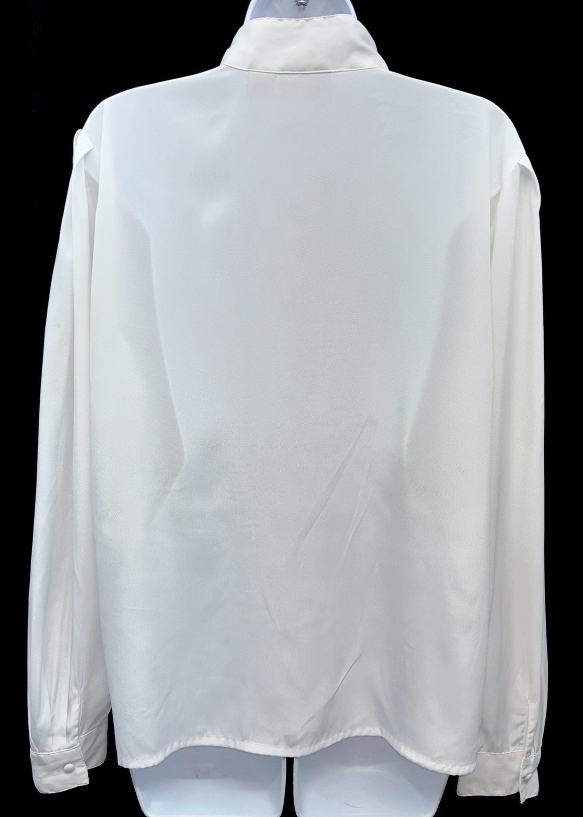 VTG Kristen Women Size 14 Button Up High V-Neck Long Sleeve Blouse Pin Tuck