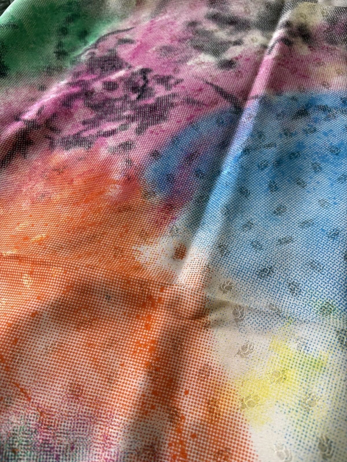 VTG Emanuel Ungaro Parallele Silk Shawl Scarf 51″ Sq Floral Abstract Multicolor