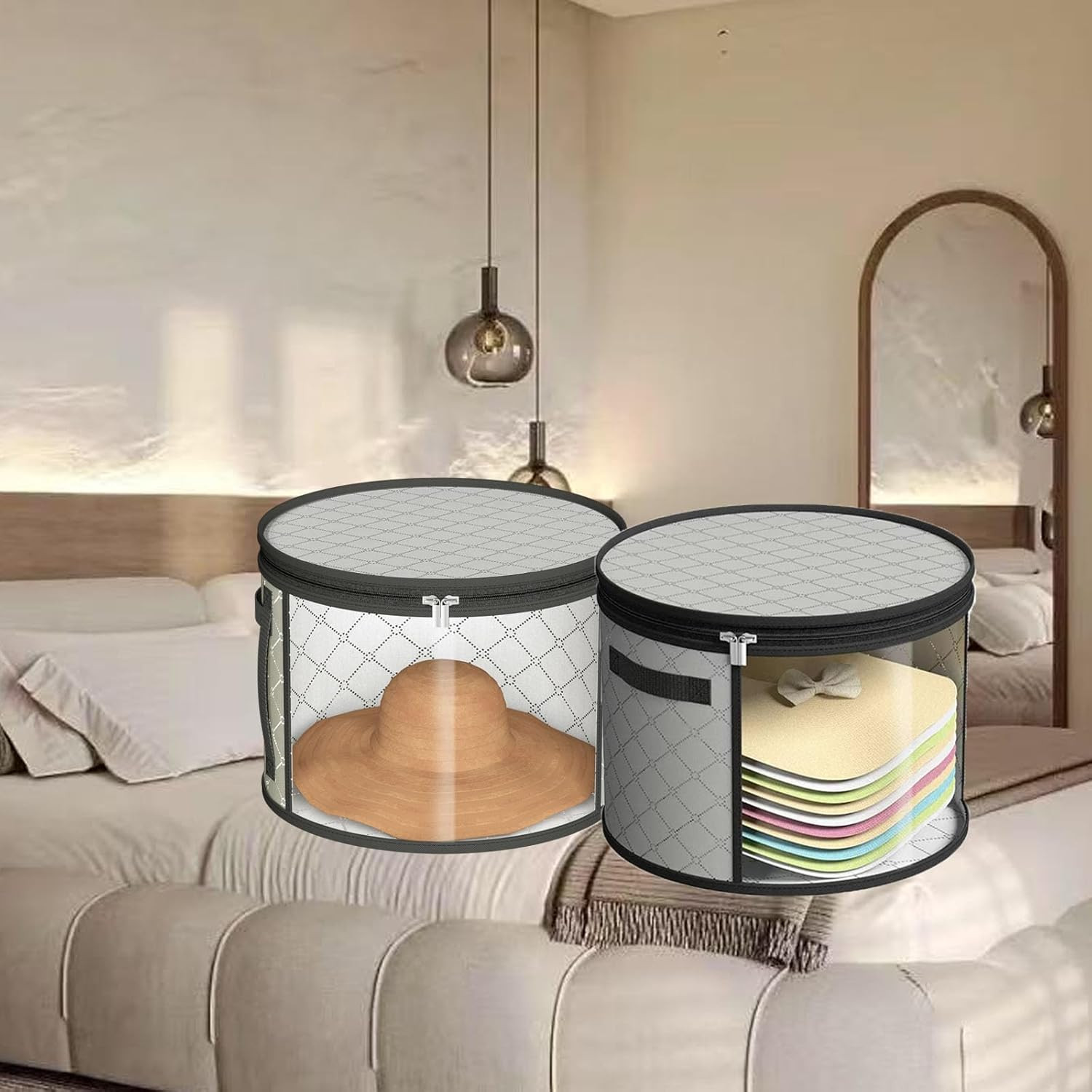Hat Boxes For Women Storage – This Oversized Clear Hat Storage Bag can hold 9 ha