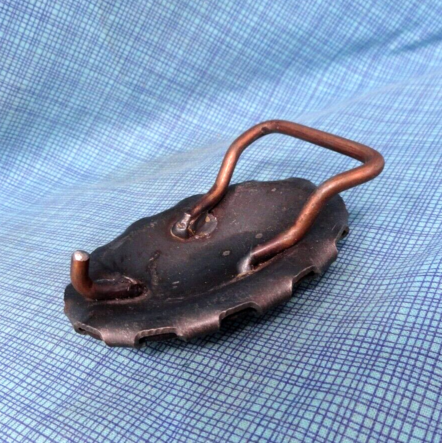 Tribal Totem Cyclops Leather Belt Buckle Eye Boho Art Tattoo Vtg Artisan .NOX883