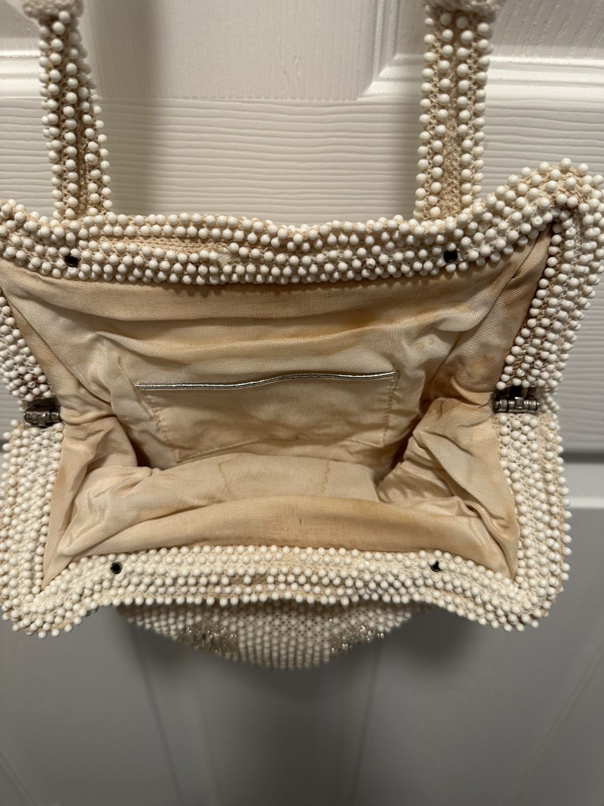 1950’s Bead Vintage Beaded Purse Embroidered Flowers