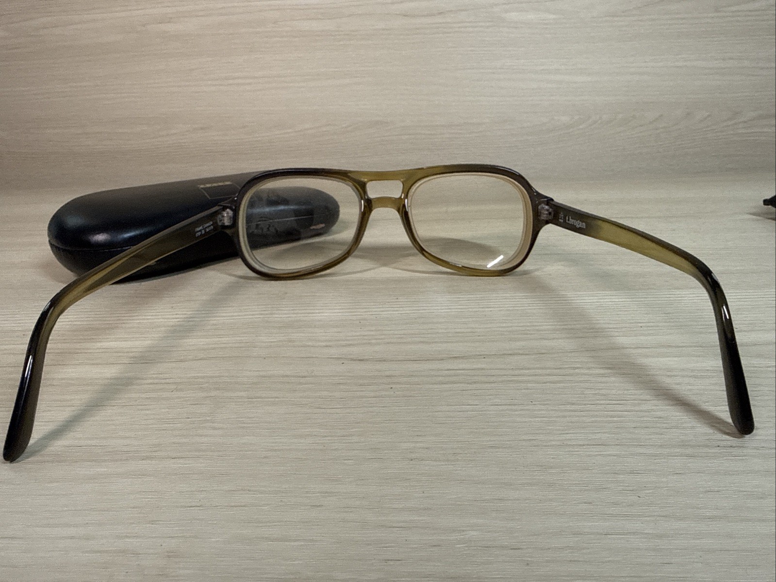 Vtg T Brogan Eyeglass Frame Only Optyl 8701-20 54-19 Beige Thick Canada Full Rim