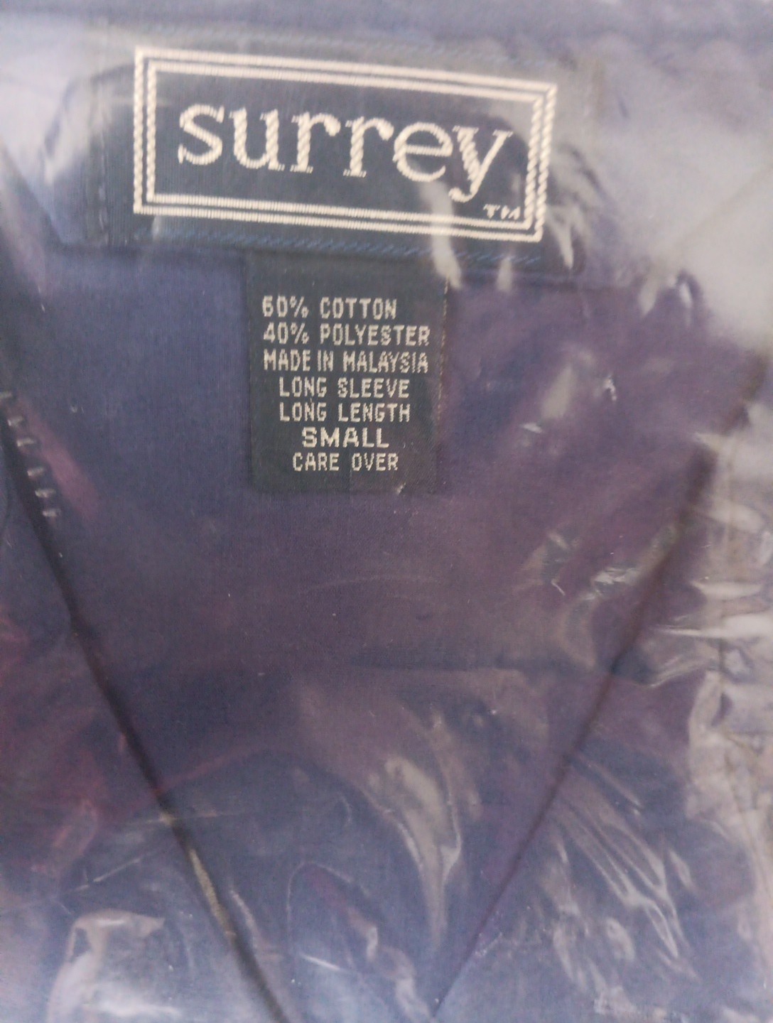Vintage Mens Broadcloth Pajamas Blue Long Sleeve & Pants Surrey Size Small New