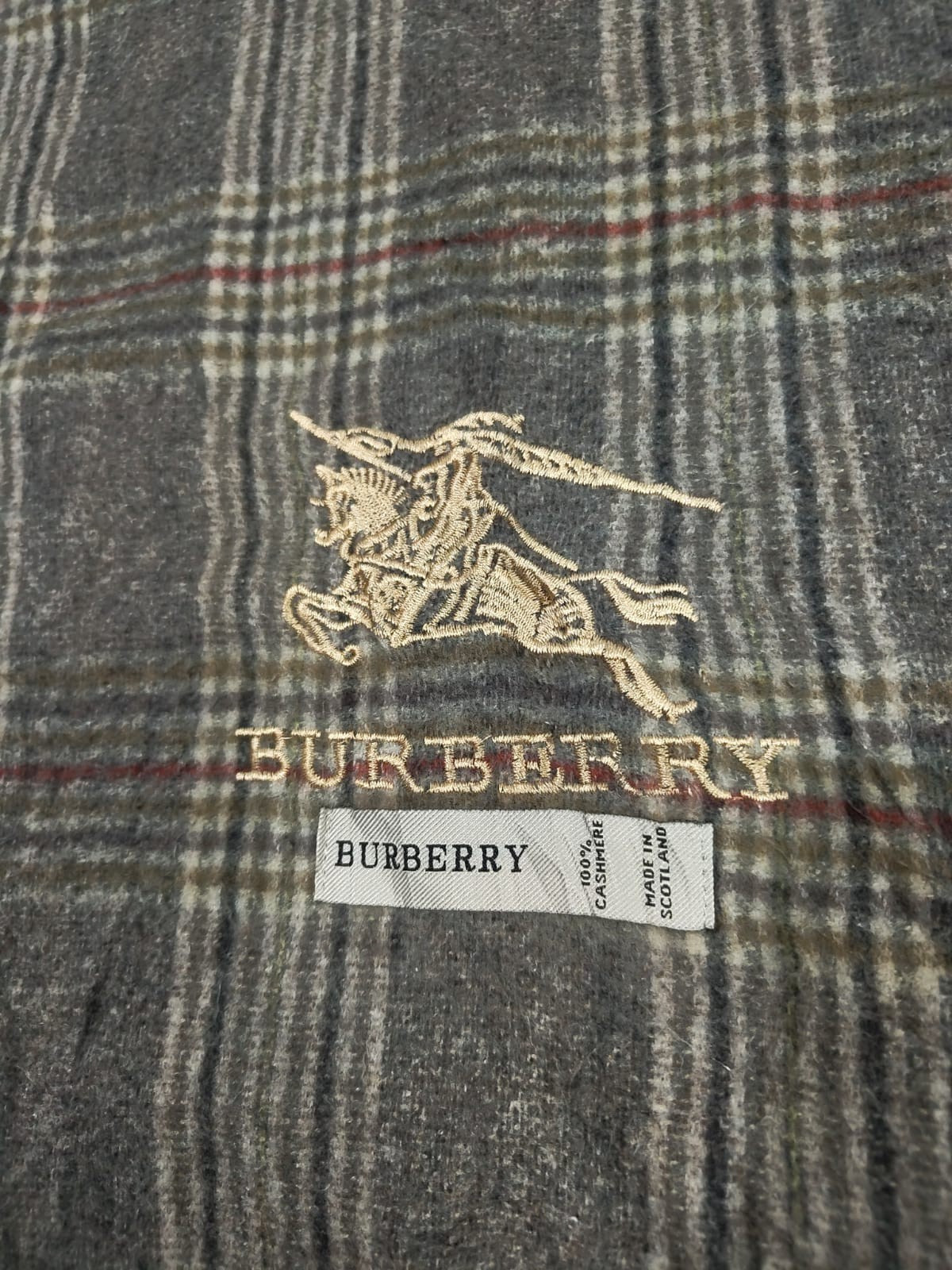 Burberry London Scarf Classic Check Shawl Wrap Vintage Plaid Made In Scotland