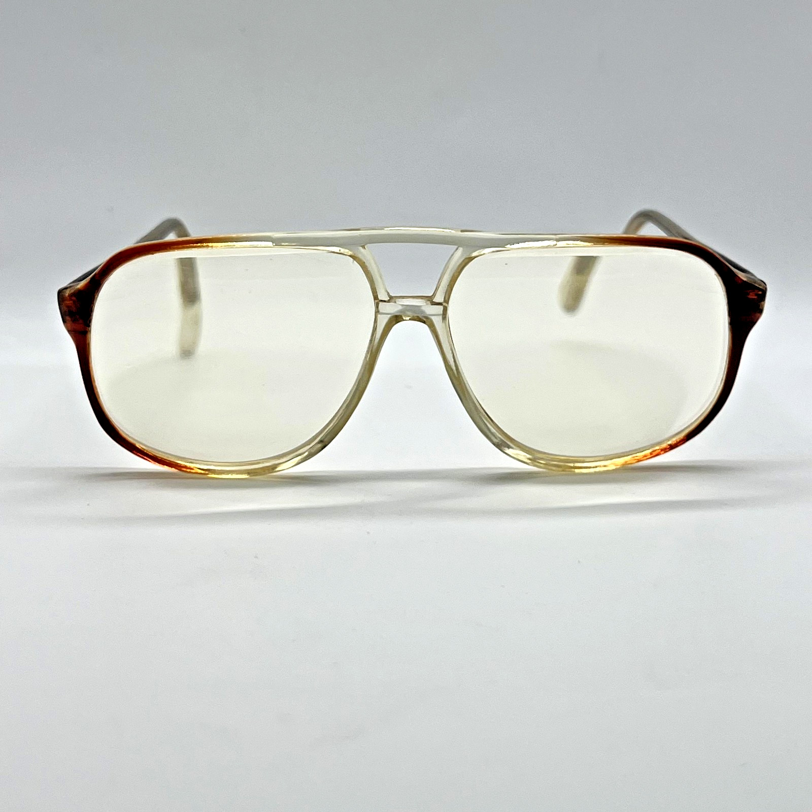 Vintage Zimco Kennedy Aviator Eyeglasses Frames Brown Fade 58-16-145