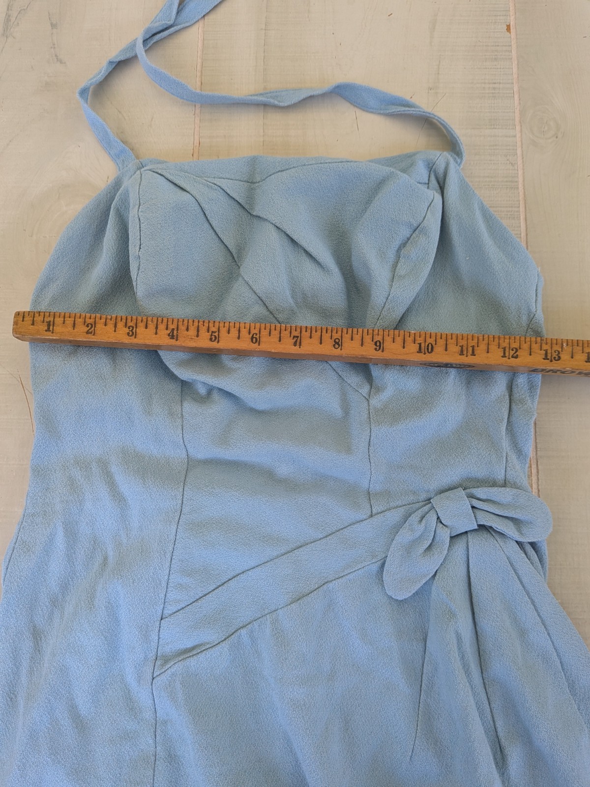 Vintage 1950s Sea Lure California Pin Up Style Blue 1 Piece Bathing Suit Size 36