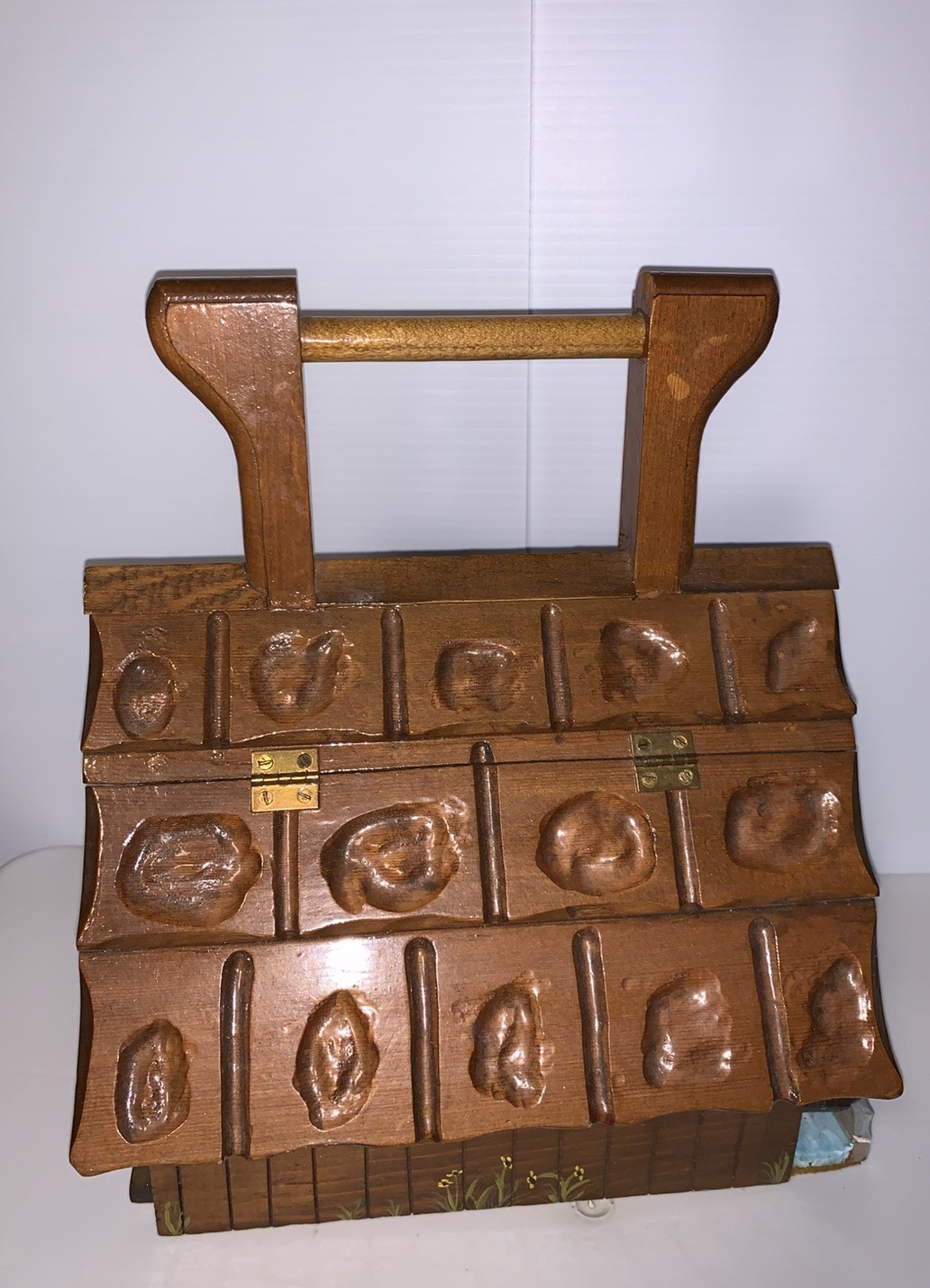 Vintage Maurice Batson Lumber Mill Folk Art Wooden House Purse Cottagecore