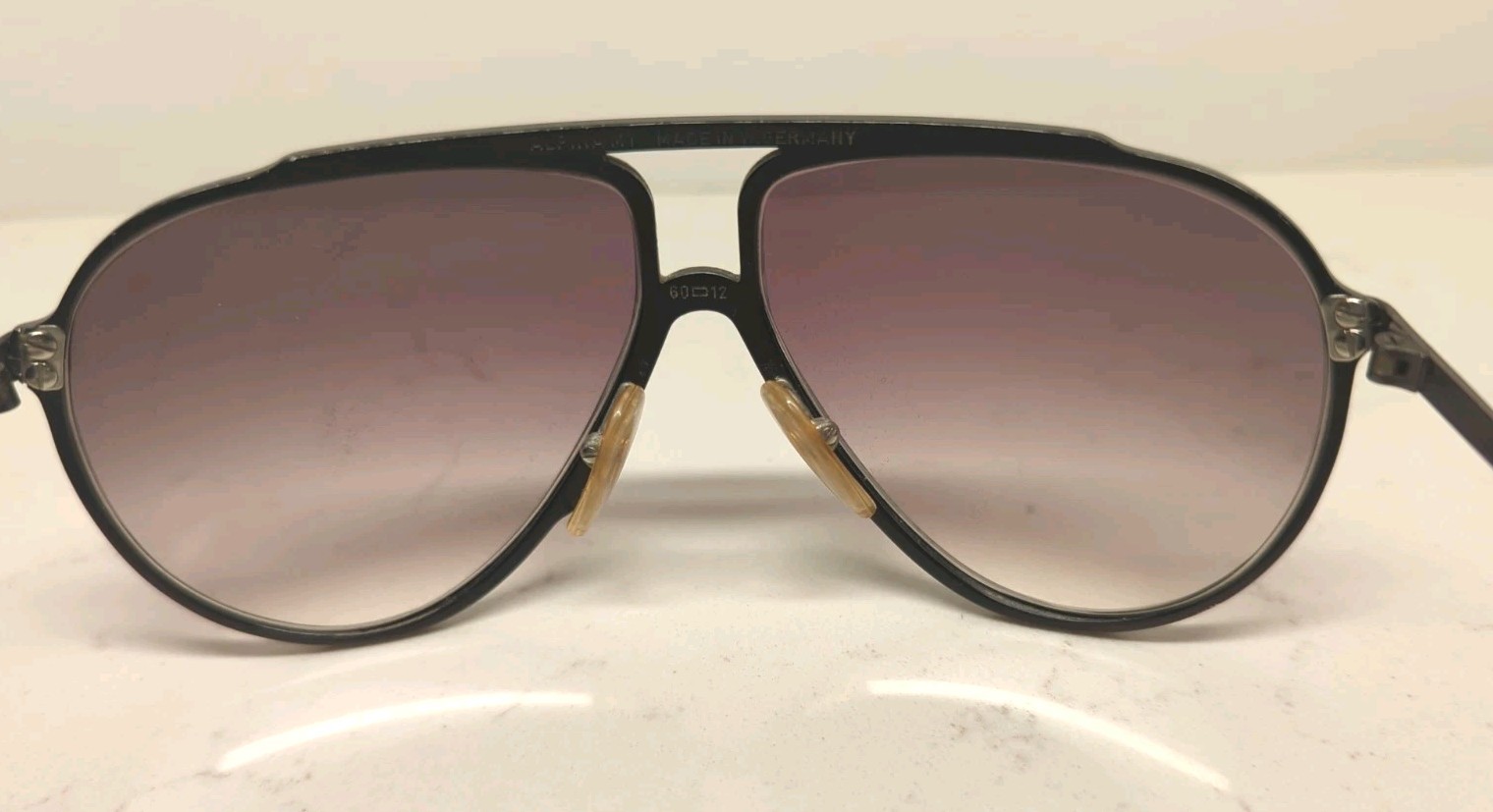 Vintage ALPINA M1 60-12 Sunglasses Black Miami Vice Made In Germany, Exc Cond