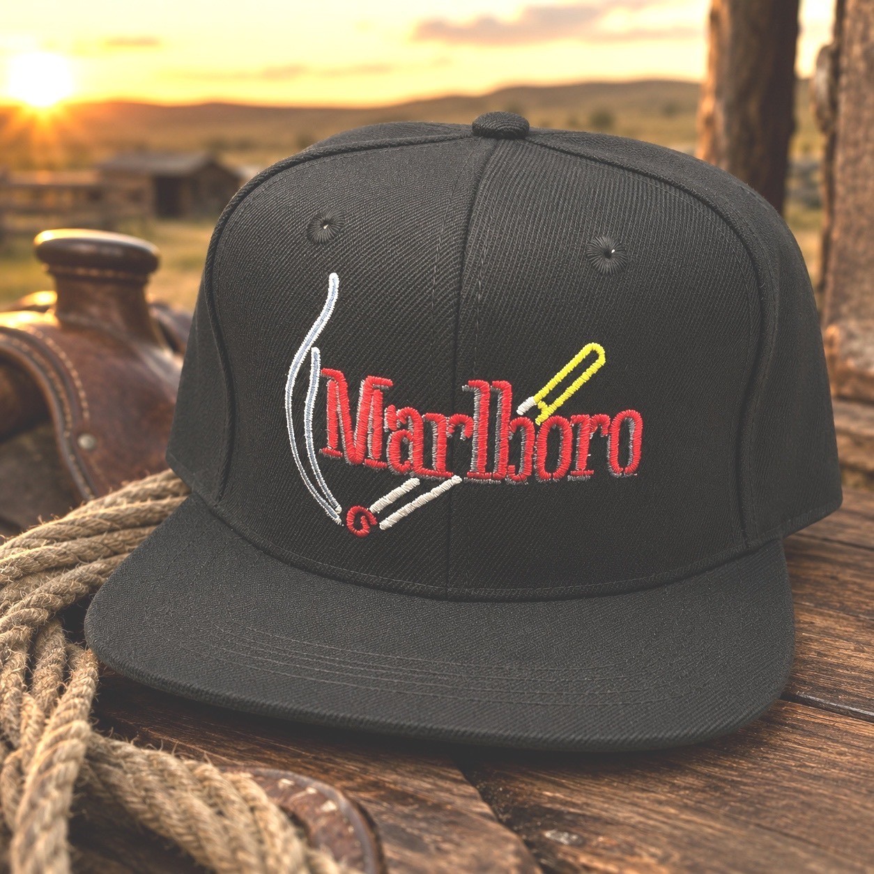 Marlboro Adventure Team Vintage Strapback Hat – Made in Sri Lanka–Mint Condition