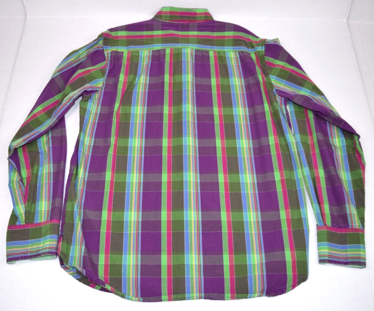 Vintage Plaid Shirt Size L/XL 00s Colours by Alexander Julian Purple Green 2012