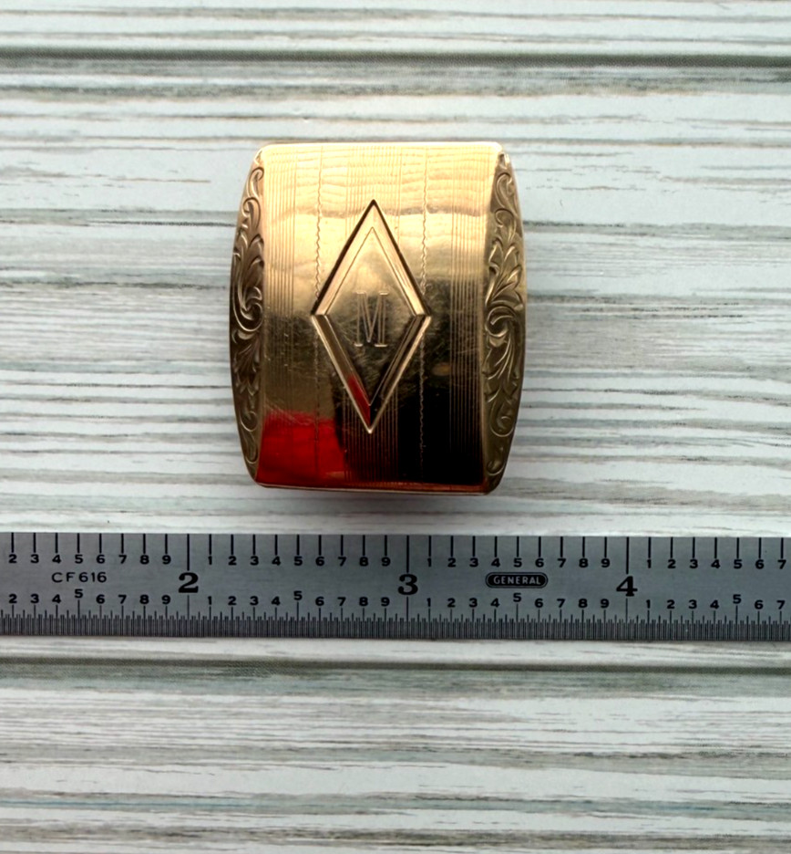 Simmons Vintage 1960’s Belt Buckle Copper Toggle with Monogram Letter “M”