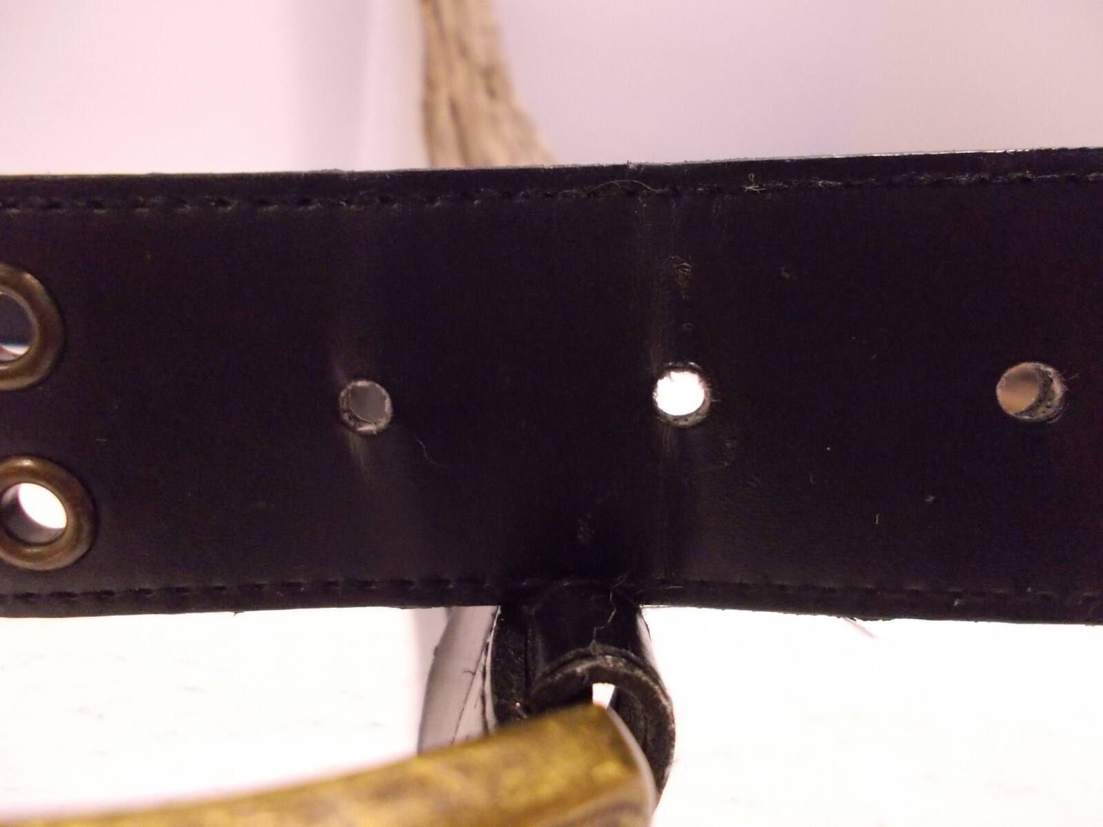 Vintage Belt Brown Pleather w Metal Brads and Metal Holes Belt 28″ L Size Small