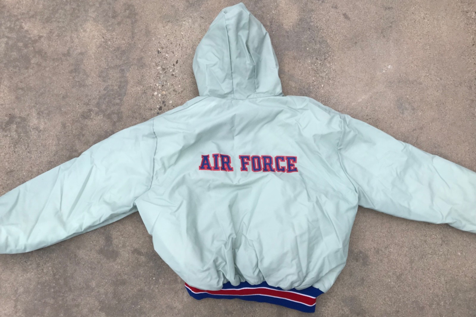 Vintage DeLONG SPORTSWEAR track suit AIR FORCE Sports Racing Strip Warm-up Suit