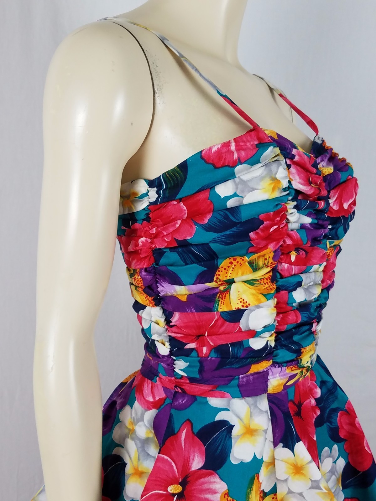BRENNER Vintage Peplum Floral Bright Colored Multi-colored dress size 7/8