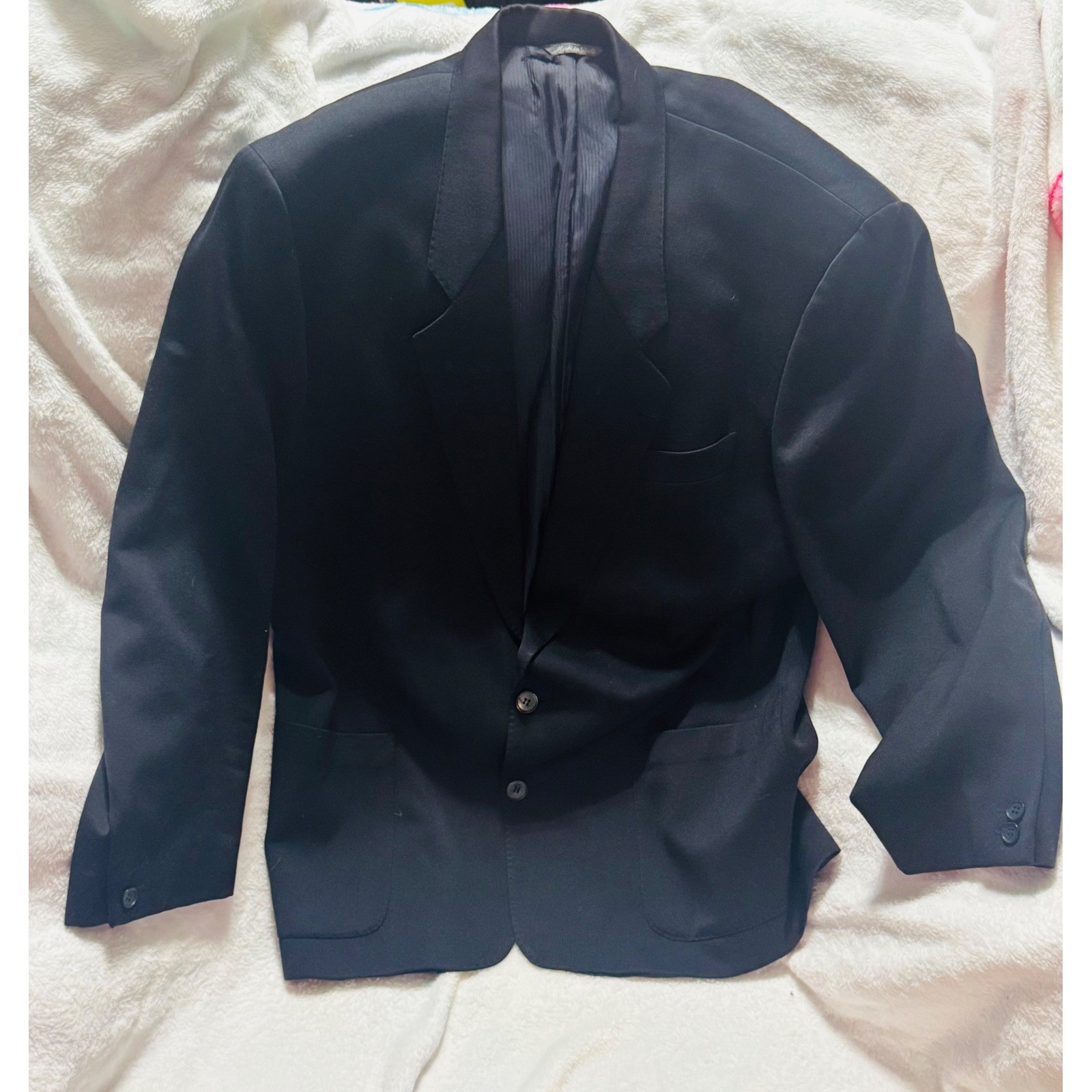 Kenzo Paris Vintage Mens Black 100% Wool Blazer Sport Coat Made in Italy