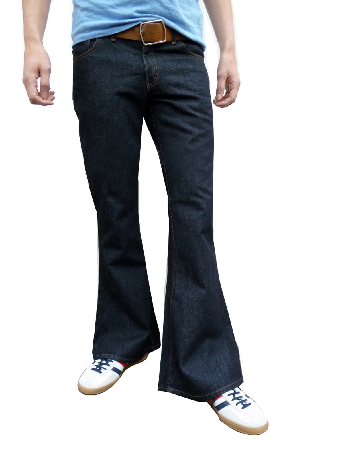 Mens Denim Bell Bottoms Flares Jeans Flared Beatles Hippie vtg 60s 70s Indie NEW