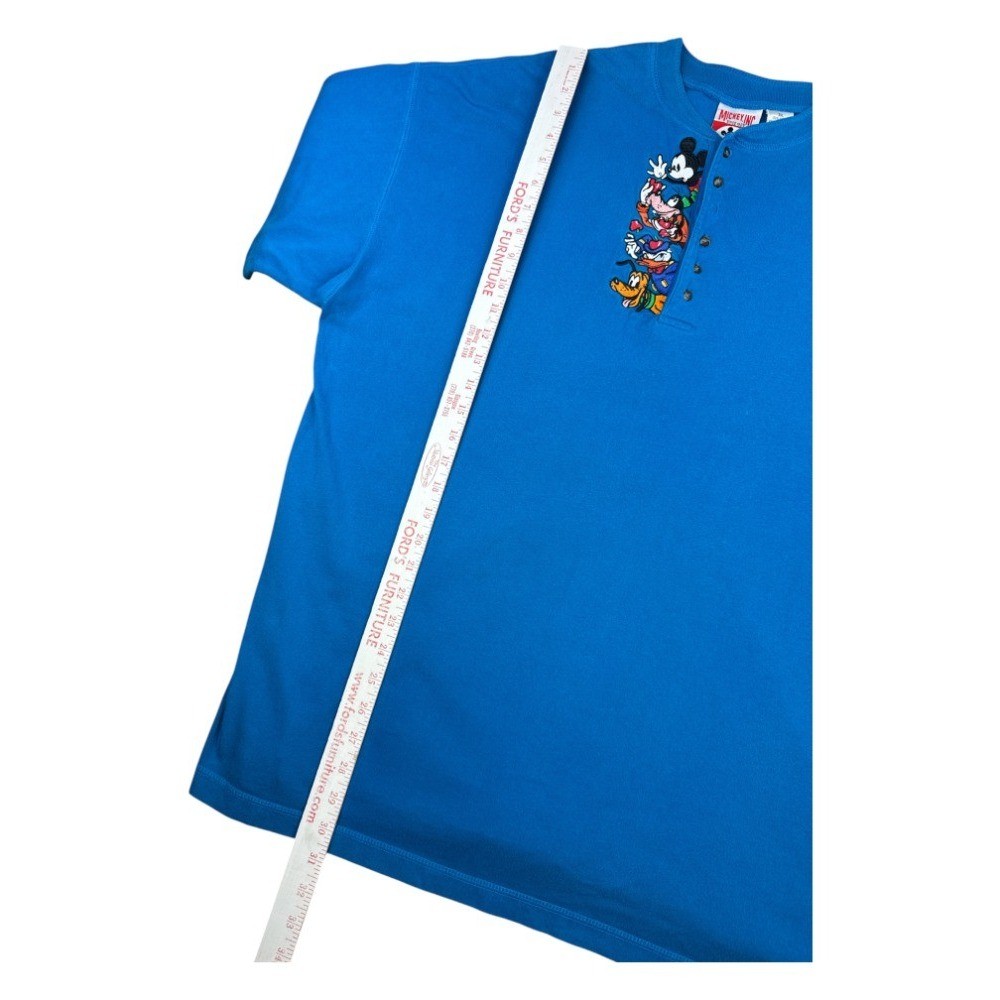 Vintage 90s Disney Store Mickey, Donald & Goofy Henley T-Shirt 3XL Unisex 50″