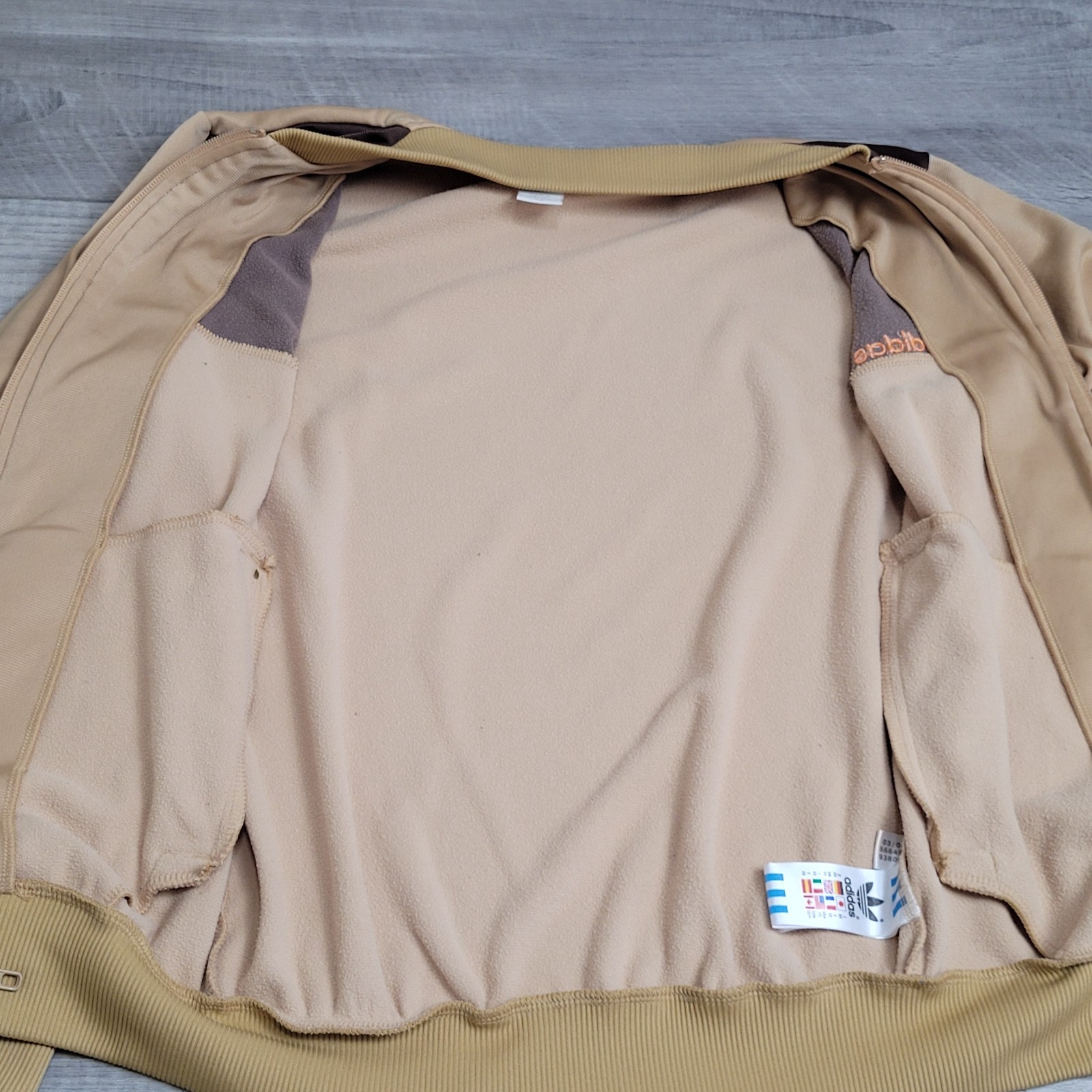 Vintage Adidas Originals Track Jacket Mens XS Brown Colorblock Trefoil Y2K 2005