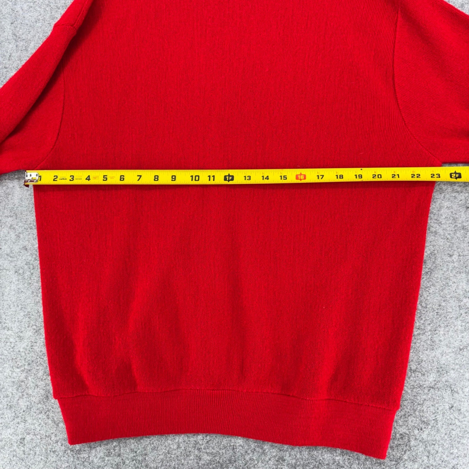 Vintage Izod Lacoste Red Cardigan Sweater Mens Large Orlon Acrylic Made in USA