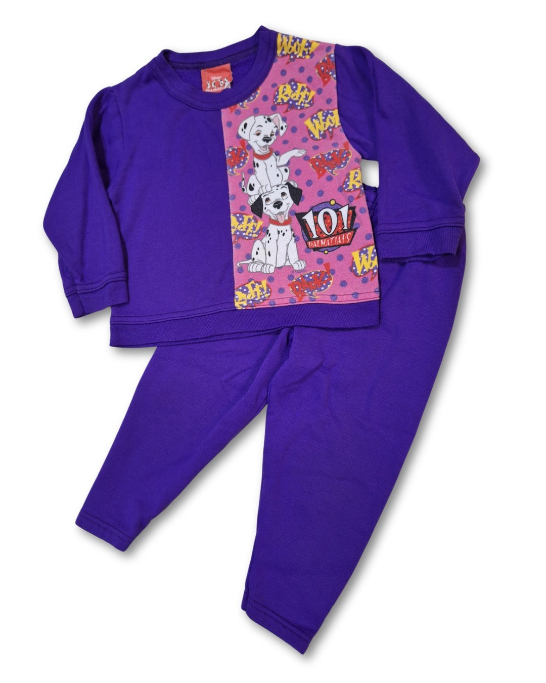 Vintage 90s Disney 101 Dalmations Purple Sweat Suit Toddler Girl 2T