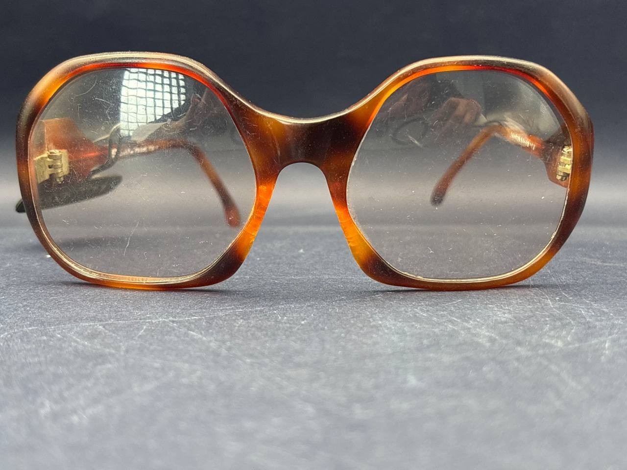 Vintage Sublim Sharon 54-22 Handmade Italy Oversized Eyeglasses Frame Brown