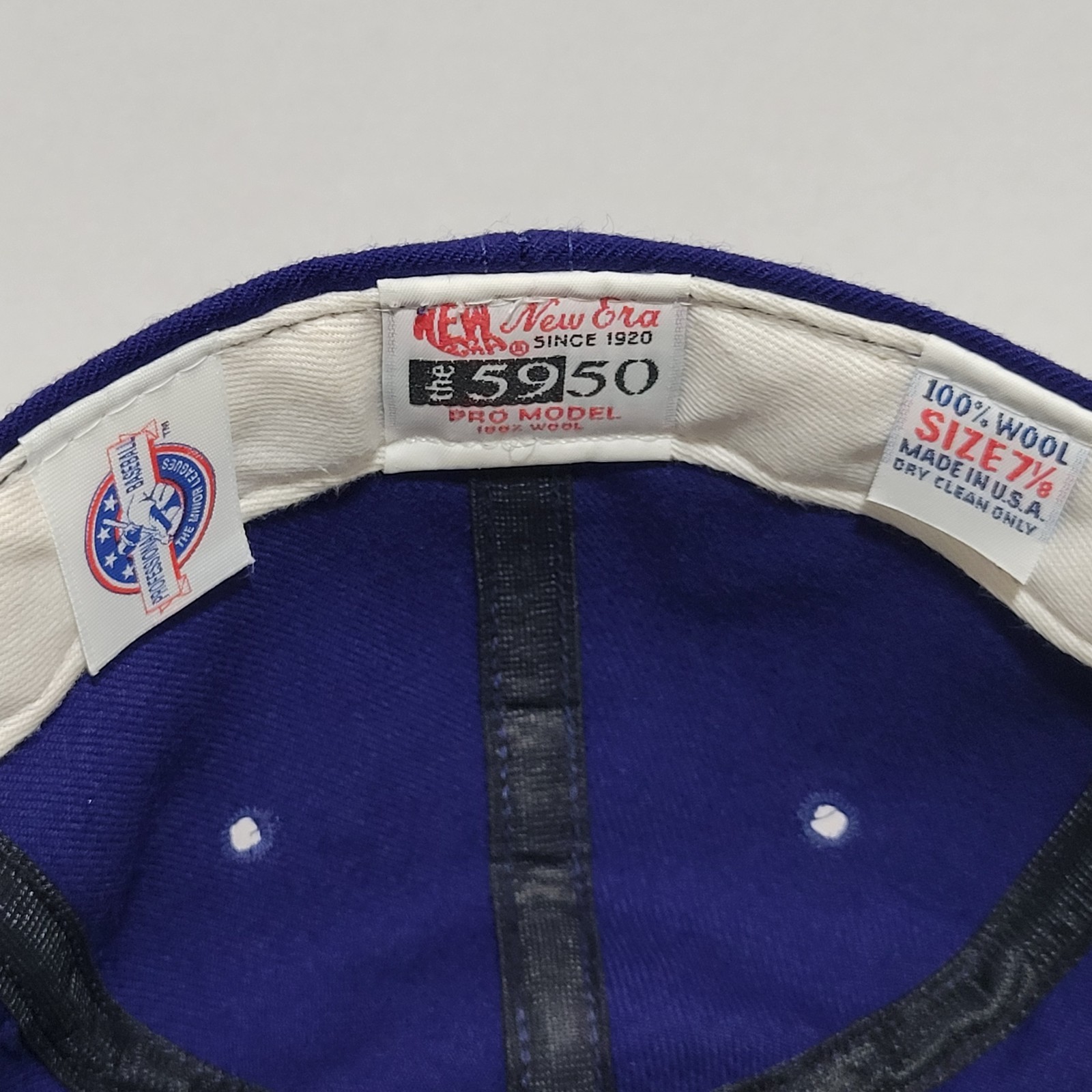 Vintage 90s Durham Bulls MLB Minor League Wool Baseball Hat Sz 7 1/8 New Era USA
