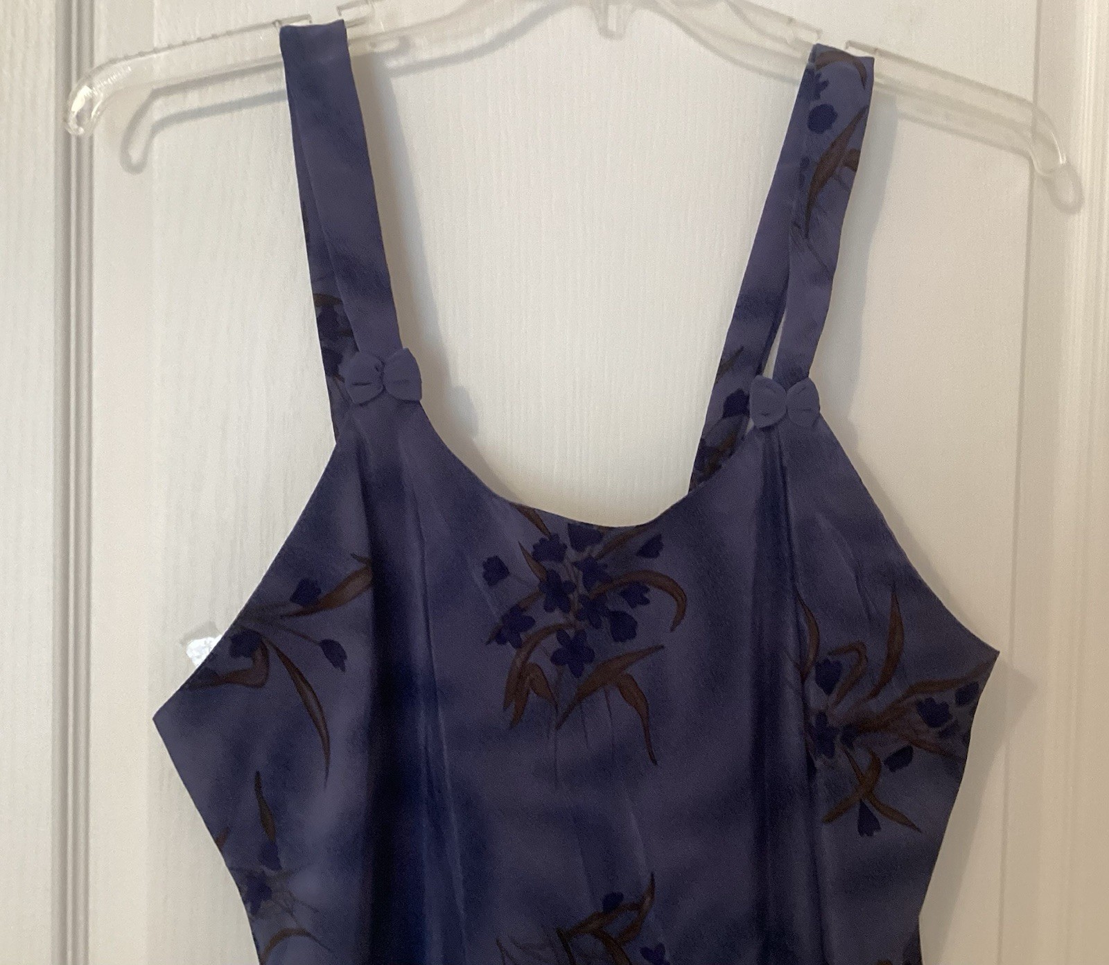 VTG Contessa di Roma Satin Robe Nightgown Set XL NWT Purple Floral Kimono 90’s
