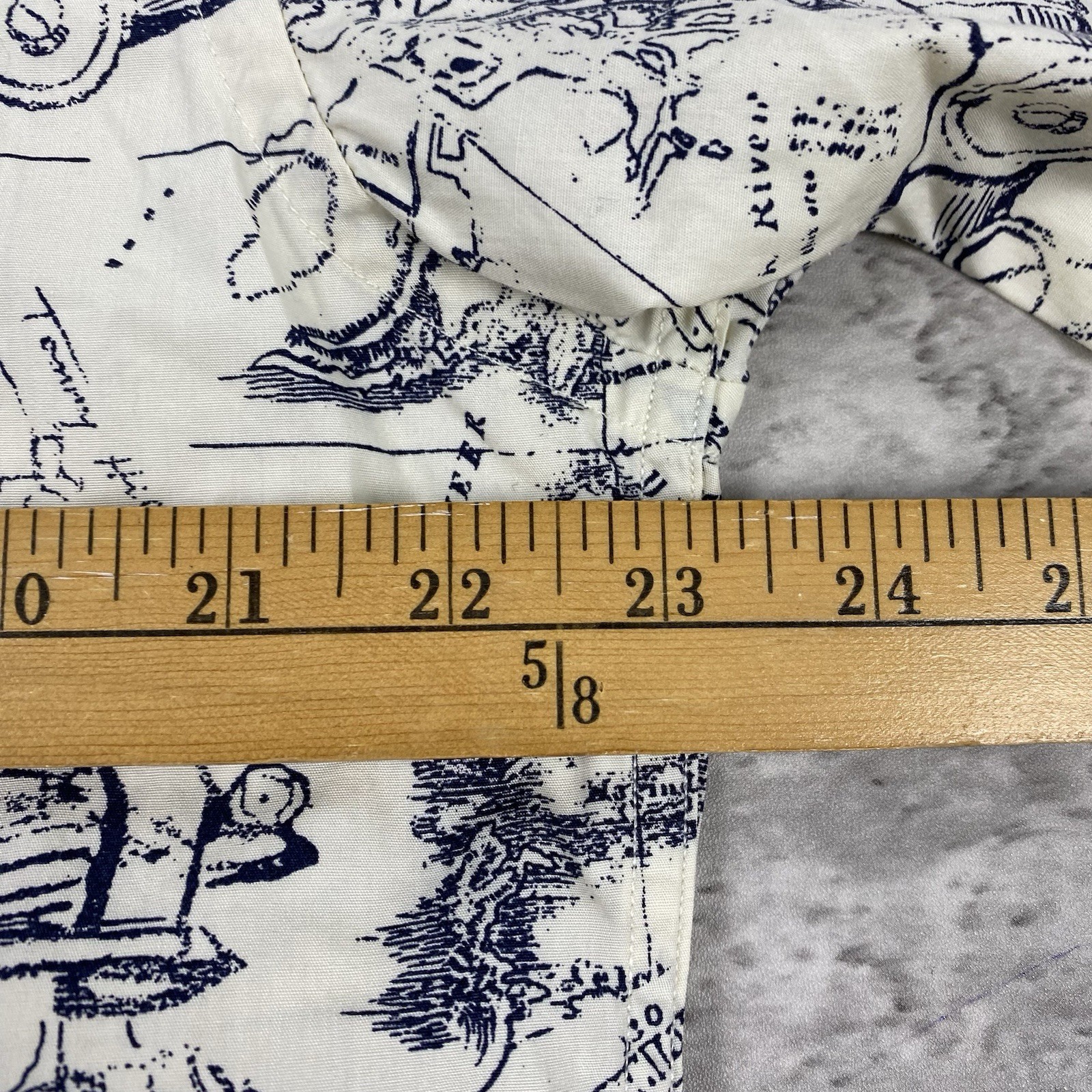 vintage TOMMY HILFIGER button down up shirt M nautical cartography print map y2k