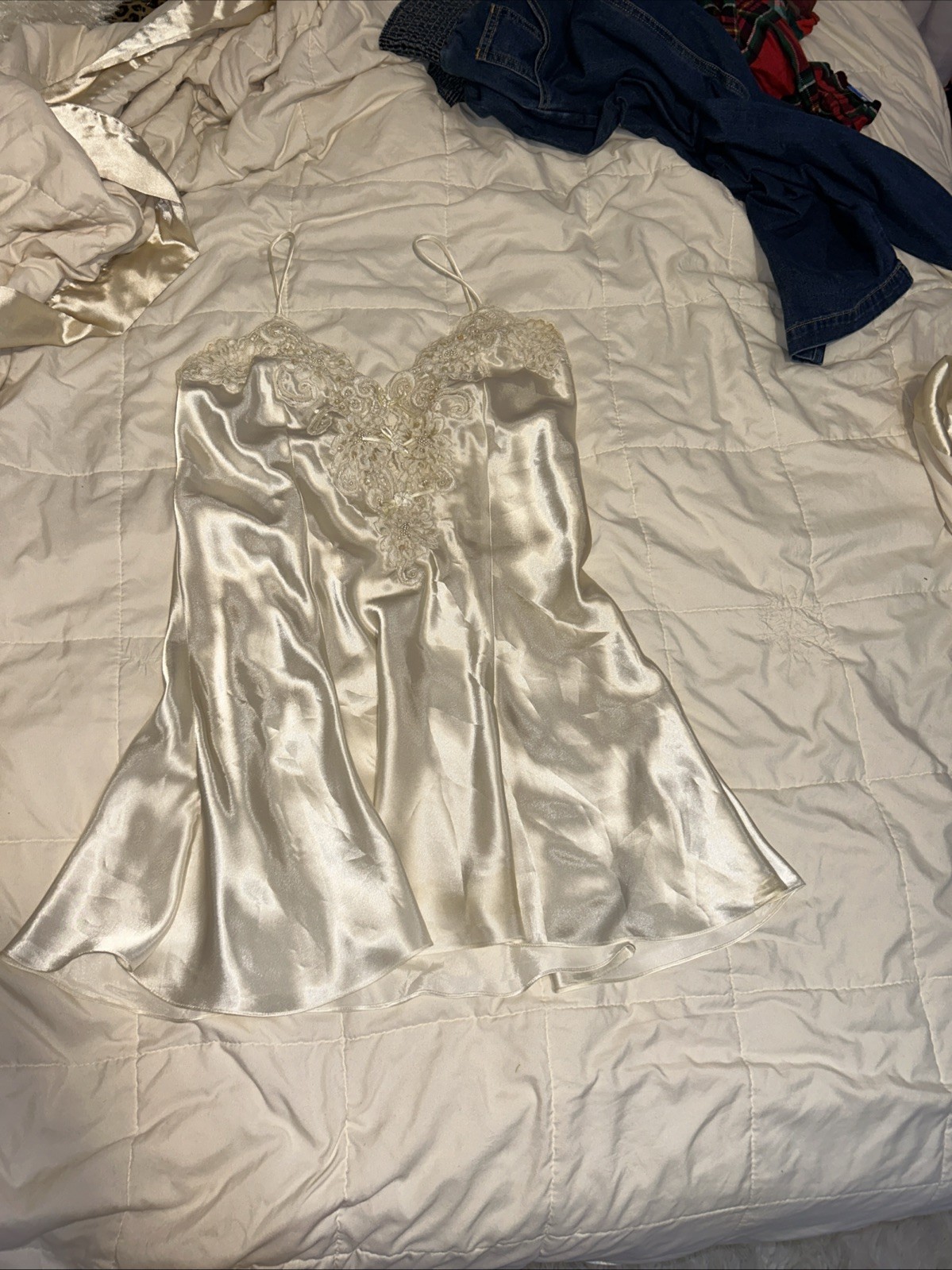 Vintage Frederick’s Of Hollywood White Lace Lingerie Bridal NIGHTGOWN