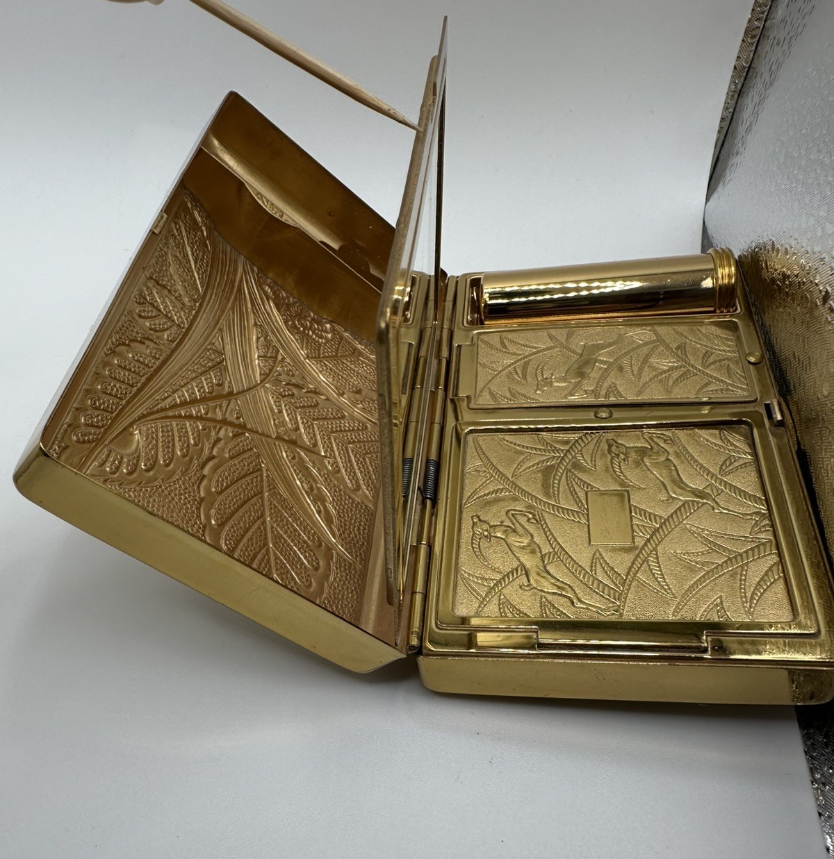 Elgin American Vintage Carry All Clutch Minaudiere Evening Purse Compact