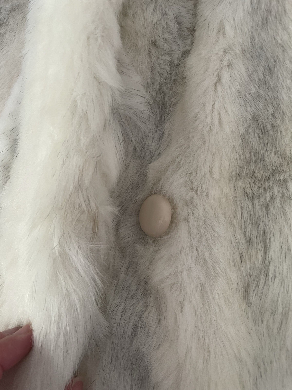 Vintage 70s Avec Tu Glenoit Faux Fur Women’s Small Long Coat Ivory & Grey Fox
