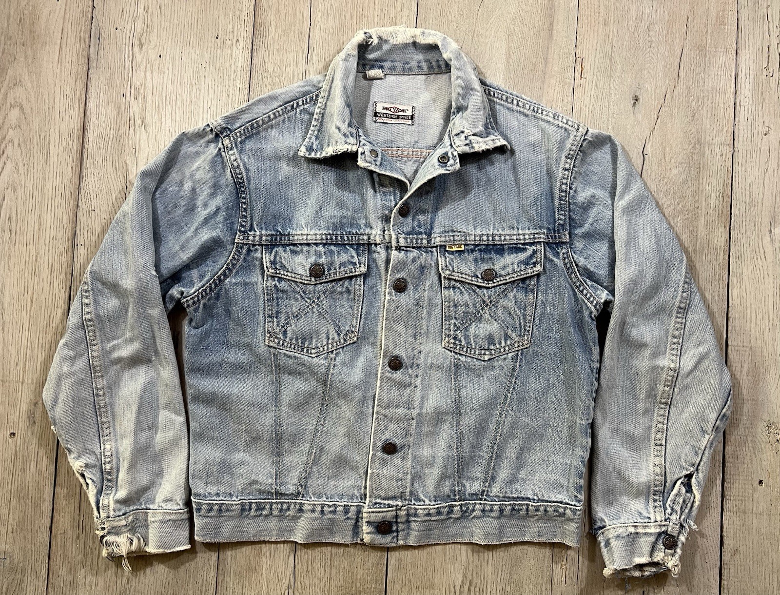 Vintage Big Yank Western Style Sanforized Denim Jacket Size Medium