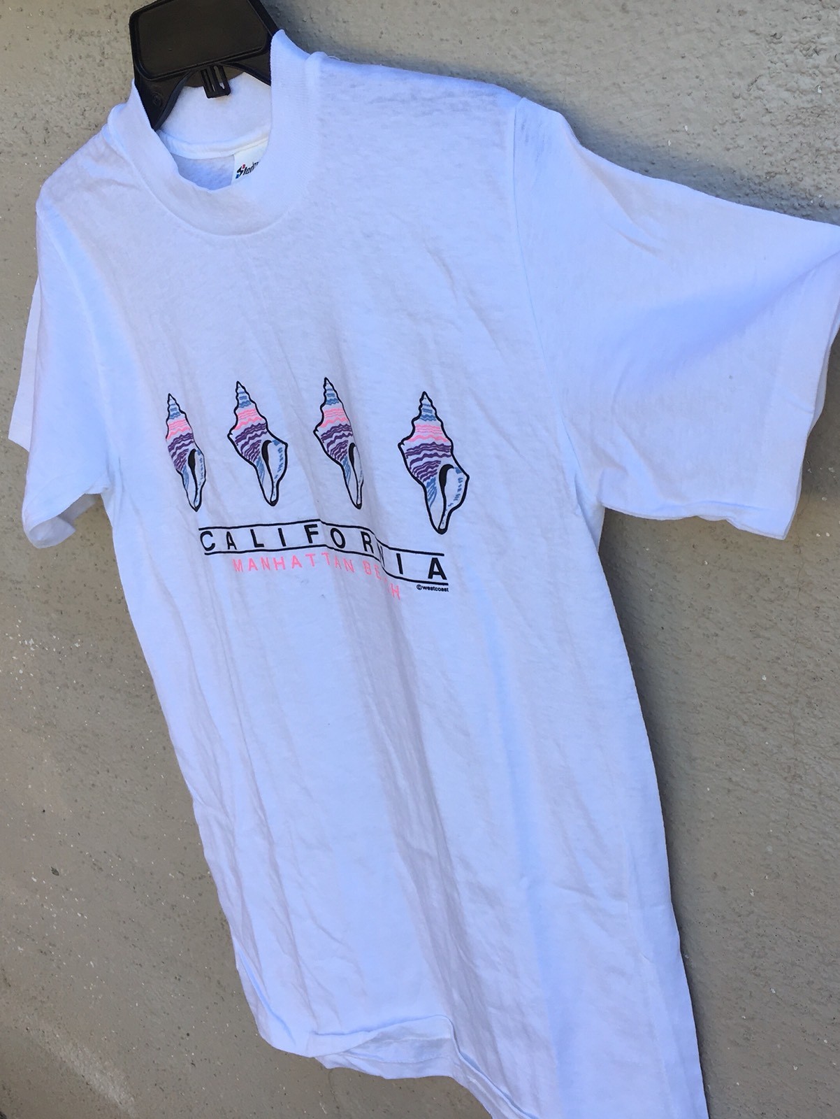 Vintage California Manhattan Beach T-Shirt c westcoast Stedman Hi-Cru M 38-40