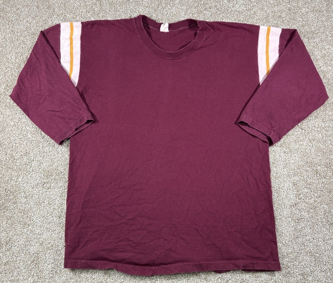 Vintage Sportswear 3/4 Sleeve Football Shirt 100% Cotton • Size XL (46)