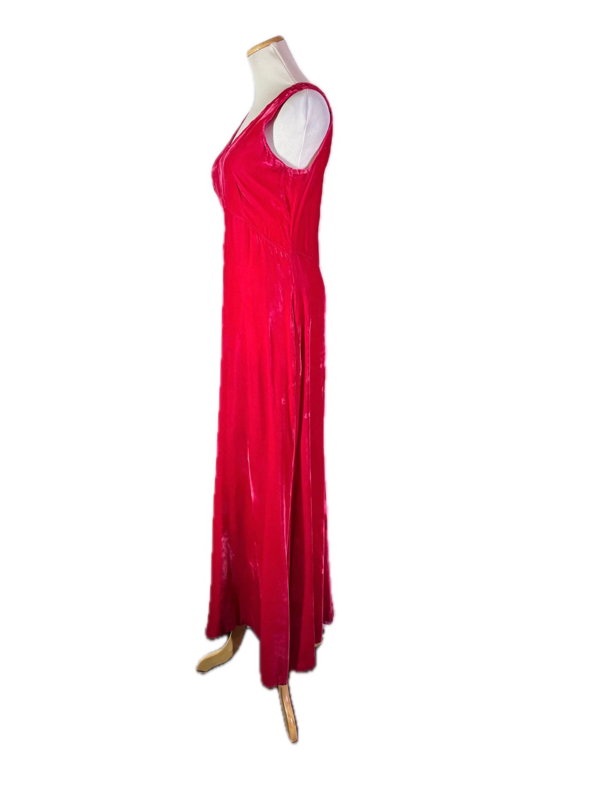 Vintage 1970s Homemade Maxi Dress Jacket Set Hot Pink Velvet Fits S