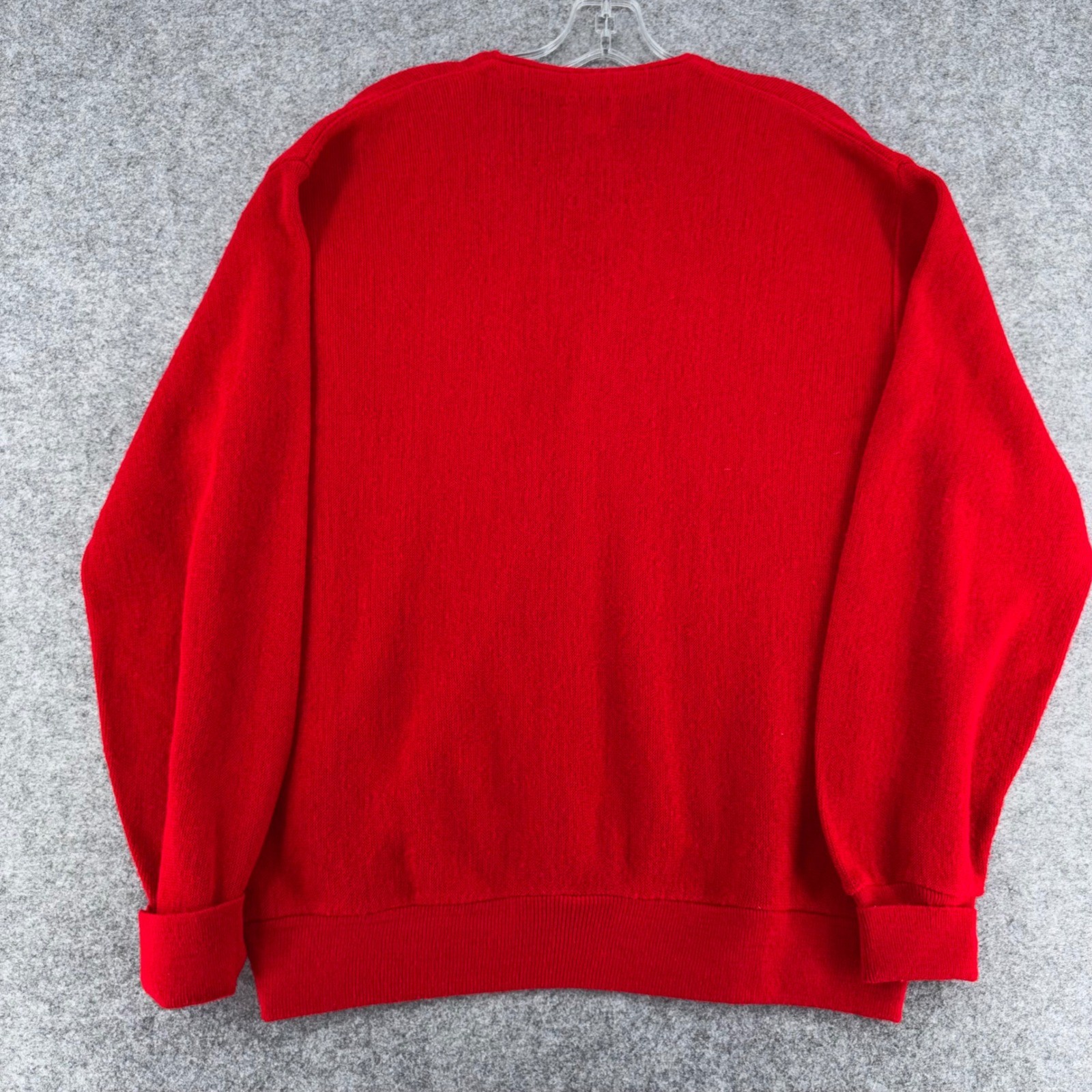 Vintage Izod Lacoste Red Cardigan Sweater Mens Large Orlon Acrylic Made in USA